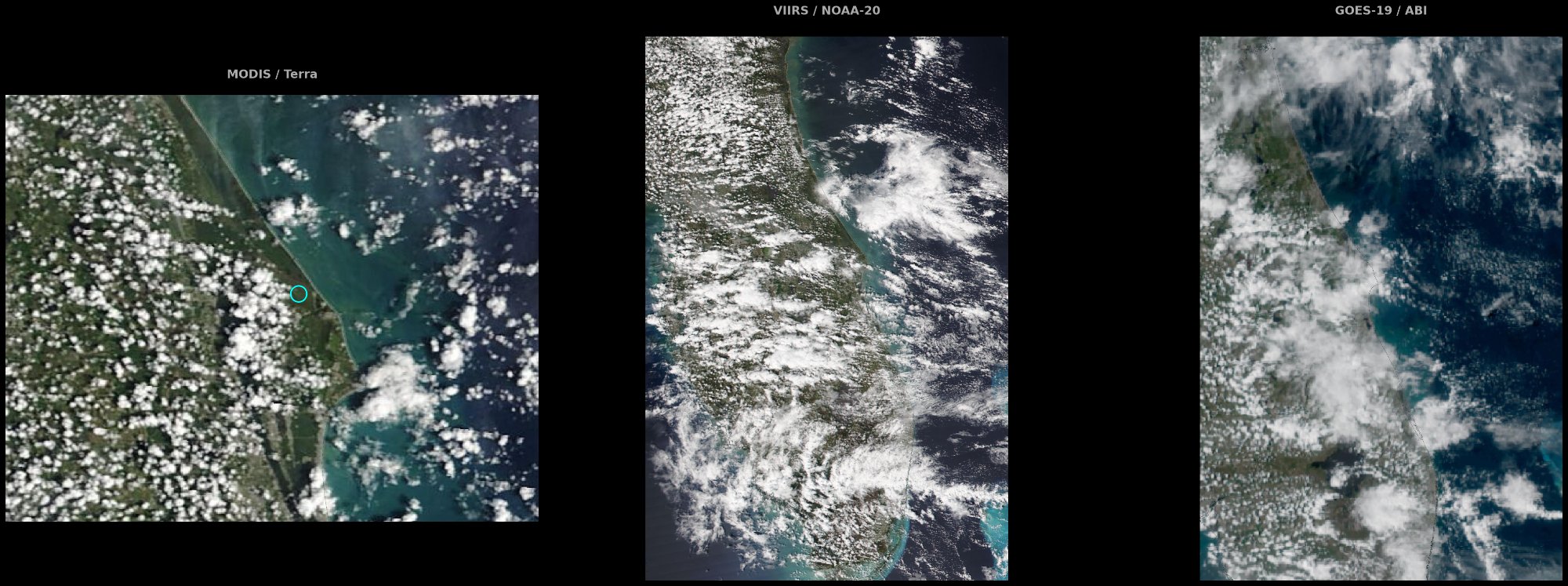 Weather imagery from MODIS, VIIRS, and GOES-19